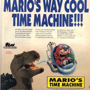 Vintage 1993 Print Ad for Mario's Time Machine - Super NES